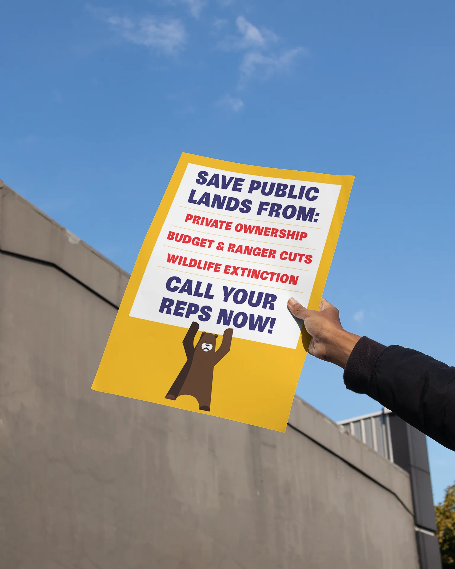 Park Protest: Save public lands poster